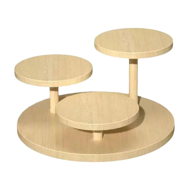 

TFORU-Wooden Display Riser Stand 3-Tier Display Step Shelf Organizer For Displaying Jewelry, Cosmetics, Dolls, Cupcakes