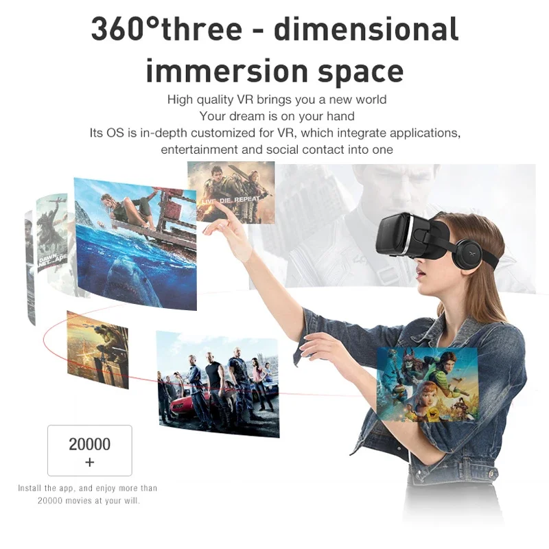 Imagem -02 - Shinecon 6.0 Óculos de Realidade Virtual 3d vr Capacete Estéreo Fone de Ouvido com Controle Remoto para Ios Android Telefone 2023 Novo vr