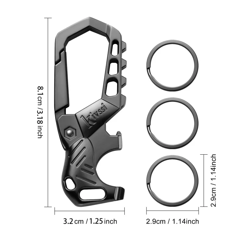 RapDuty-Porte-clés en métal pour hommes, clip mousqueton, porte-clés de voiture, ouvre-bouteille, porte-clés familial, porte-clés à la mode, 3 porte-clés, adapté aux hommes