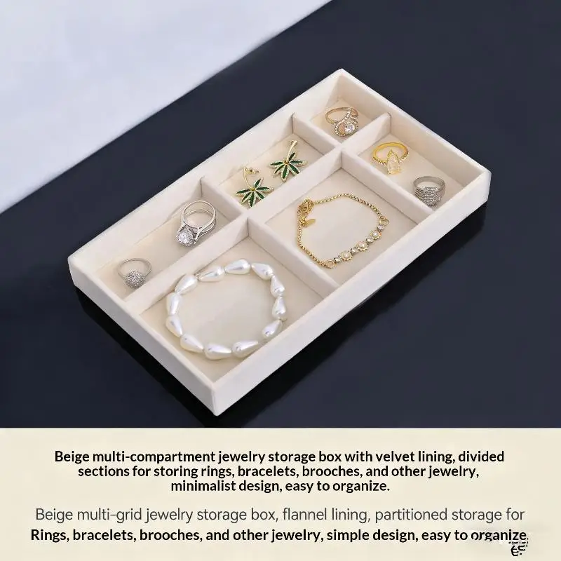 Schmuckkästchen- und Schalen-Set mit Flockbeschichtung, staubdicht, rutschfest, erhältlich in 4/6/8-teiligen Sets, ideal für die Schmuckaufbewahrung zu Hause, im Badezimmer oder auf Reisen, als Geschenk geeignet. – Detail 8