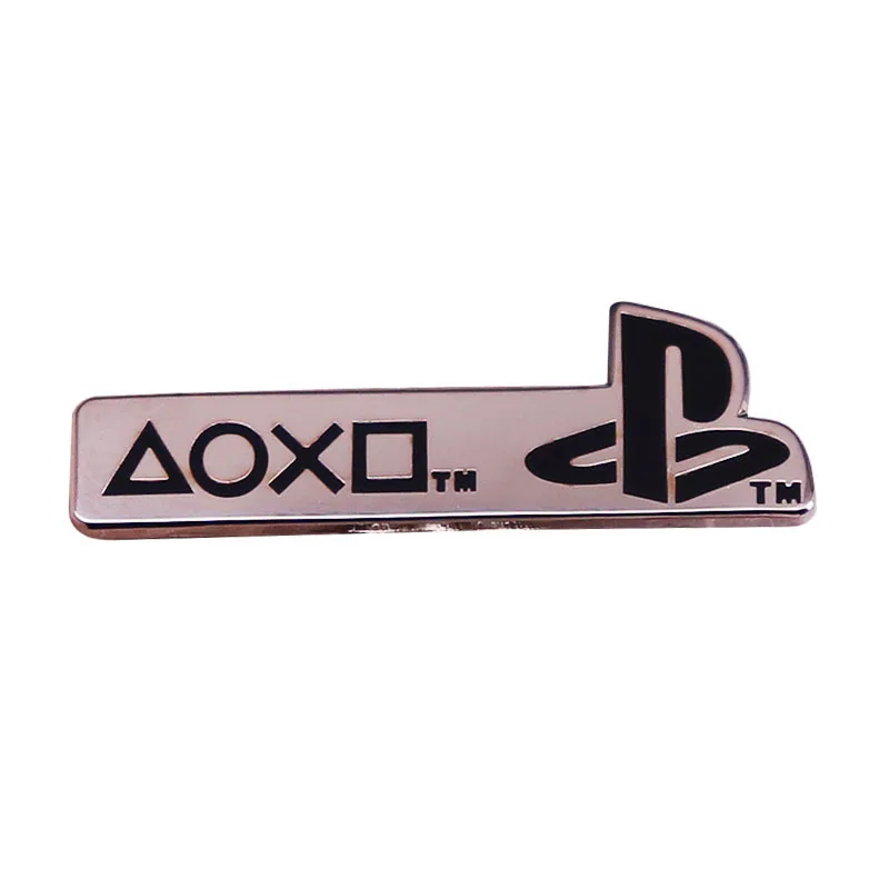 Play  Station Logo Shaped Metal Brooch Badge