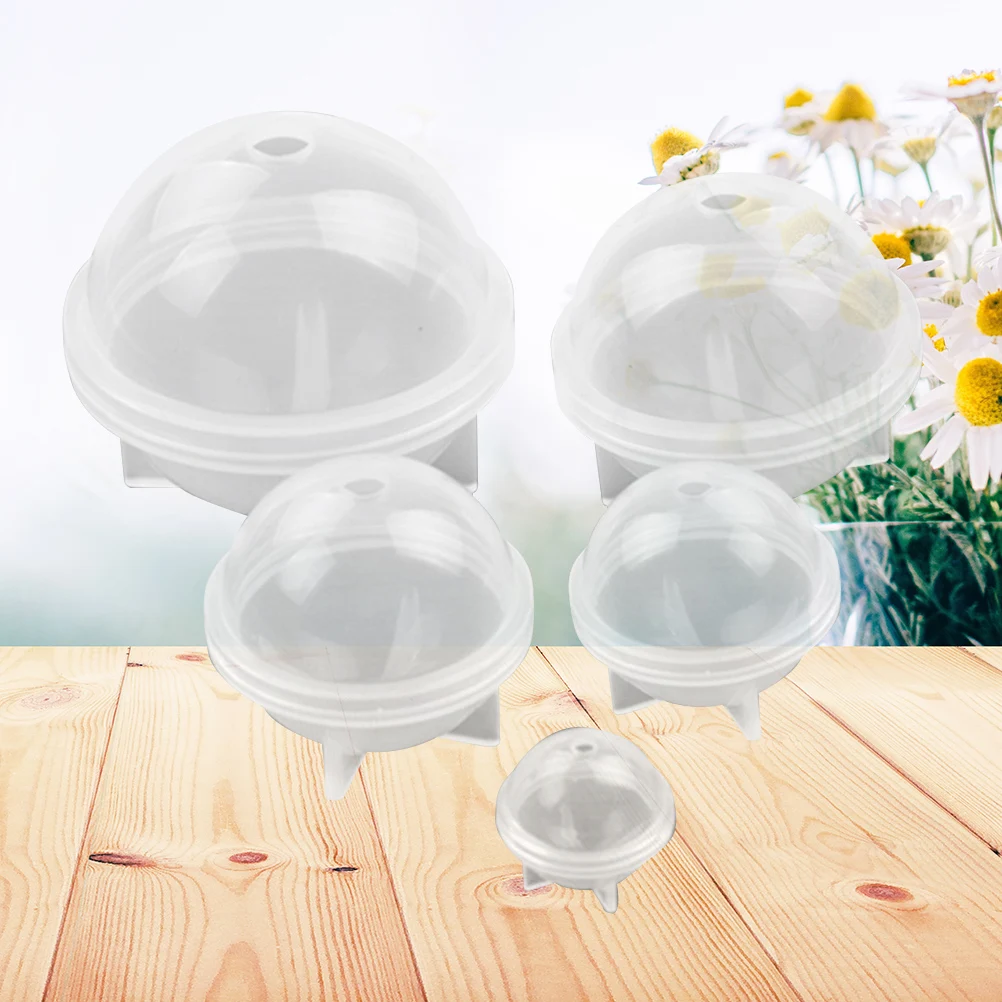 

5pcs Silicone Mold Round Shape High Mirror Surface Dried Flower Hemisphere Ornament Mould 2Cm 3Cm 4Cm 5Cm 6Cm Diameter Food