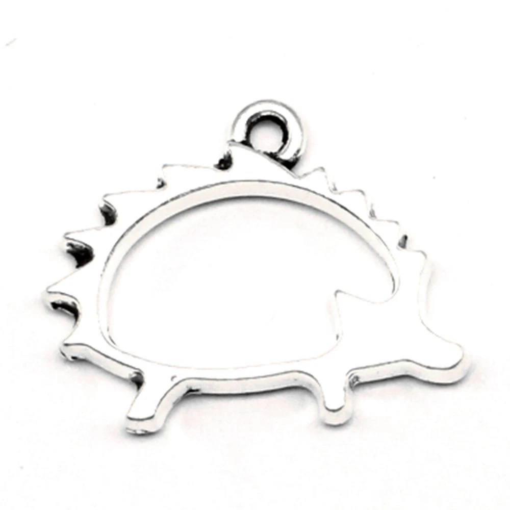 10pcs 12x21mm Hedgehog Charms Pendant For Necklace Component Woman Jewelri Antique Silver Color