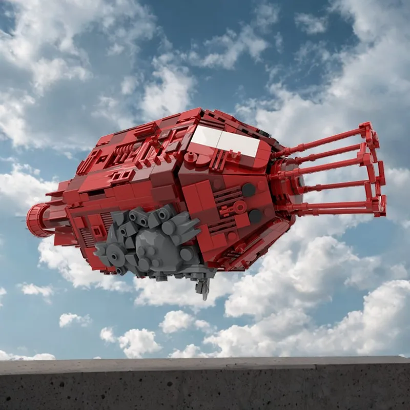 1196 قطعة سفينة الفضاء الخيال العلمي JMC الأحمر قزم الفضاء الكوميديا المركبة الفضائية نموذج Moc لتقوم بها بنفسك التعليم نموذج اللبنات لعبة سفينة الفضاء #6