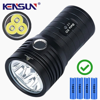 Powerful 3*XHP90 LED Flashlight High Lumen USB Rechargeable Tactical Torch Safety Lock Hand Lantern For Camping Hiking Fishing