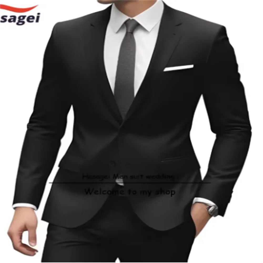 

Mens Slim Fit 2 Piece Suit Formal Groomsmen Suit Wedding 2 Button Solid Jacket Pants Set Prom Suits for Man