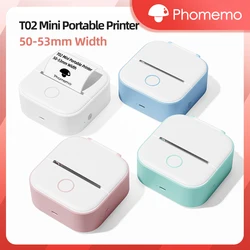 Phomemo T02 Wireless Pocket Thermal Printer Portable Mini Wirelessly BT Connect 203dpi Photo Label Memo List Printing Clearly