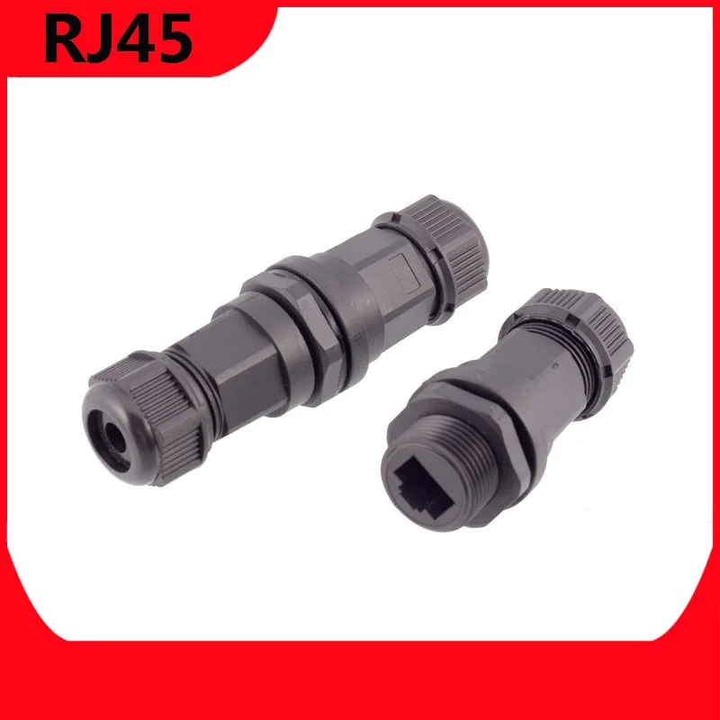 Outdoor Waterproof Gigabit Rj45 Network Cable Straight-Through Cable Pair Connector Plug Connector Socket