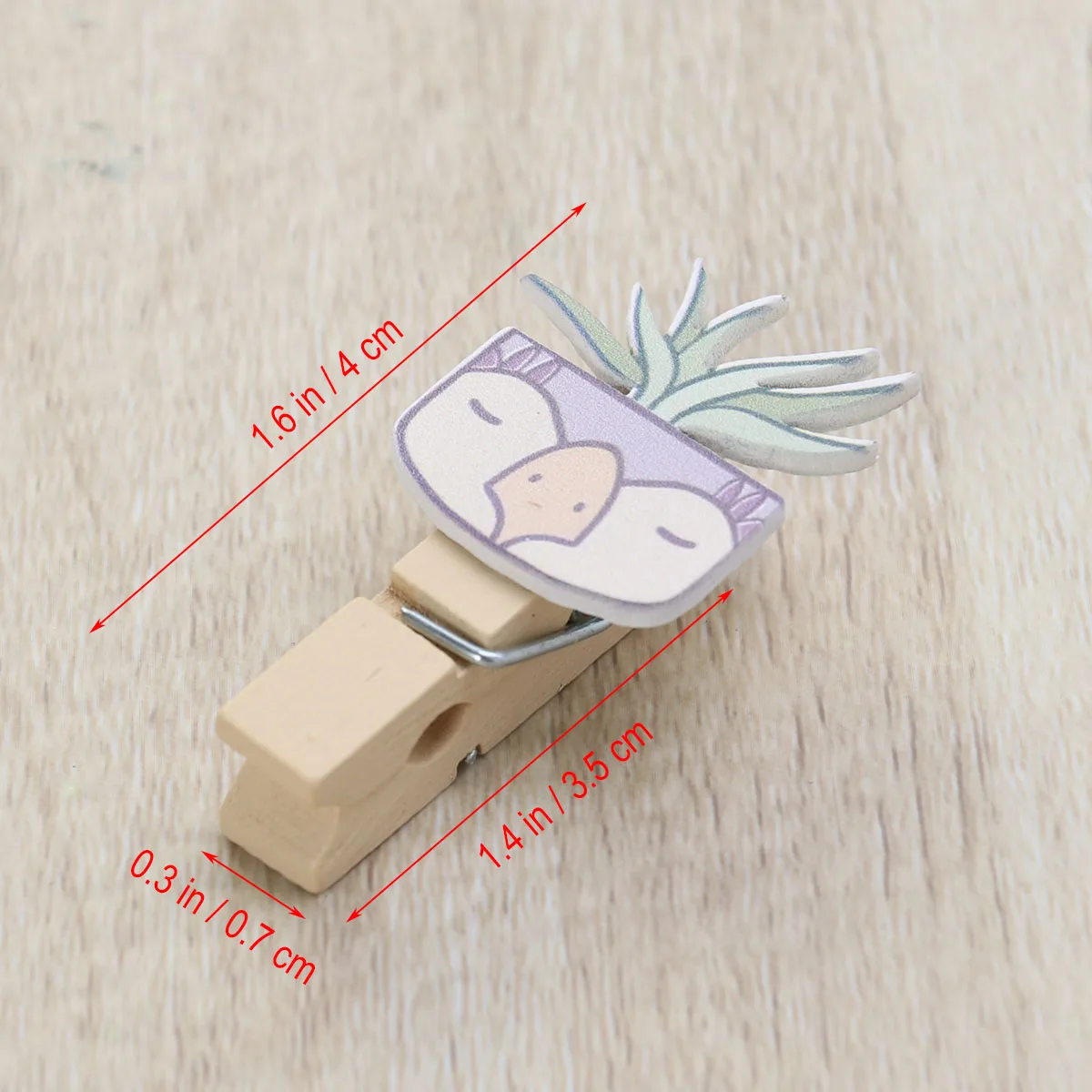 

10Pcs Photo Clips Creative Cactus Wooden Clips for Kitchen Bar Cabinet Photo Holder with Hanging Rope Wall Decoration Ornaments
