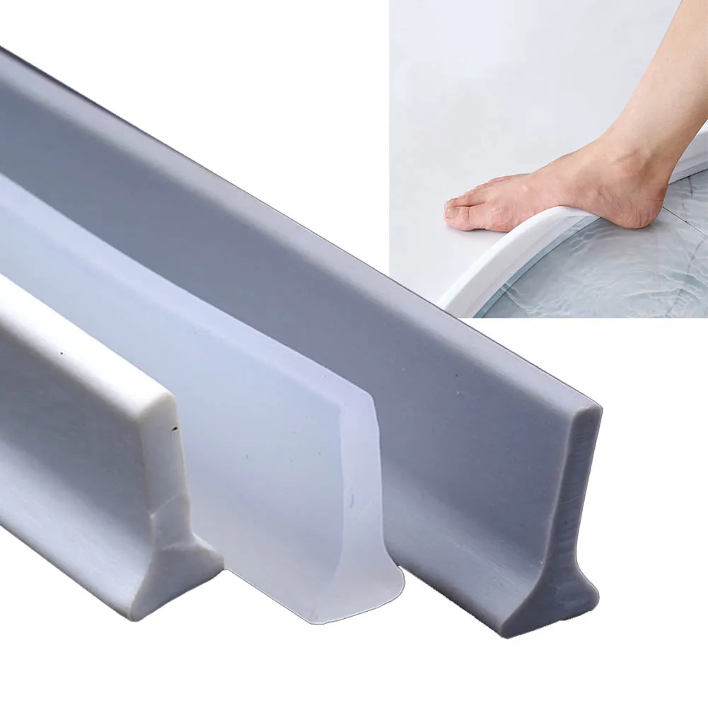 Tira impermeable Flexible para baño, tira curva de separación en seco y húmedo, umbral de puerta, impermeable, 1-5m