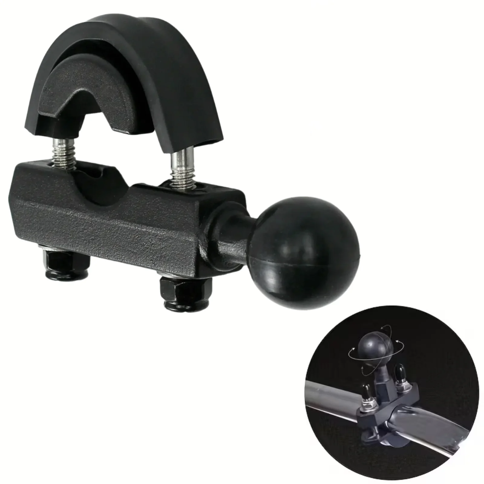 1pc Motorcycle Brake Clutch Handlebar Mount For RAM-B-309-7 With 1" Ball Handlebars Grips & Levers Moto Equipments Black