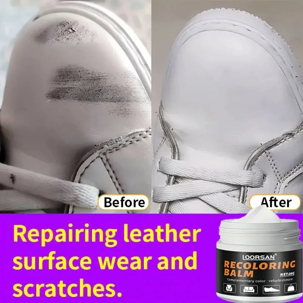 Novo restaurador de borda de sapato branco 35g-creme profissional de reparo de sapato para tênis, botas, couro, fácil aplicação de correção de cor