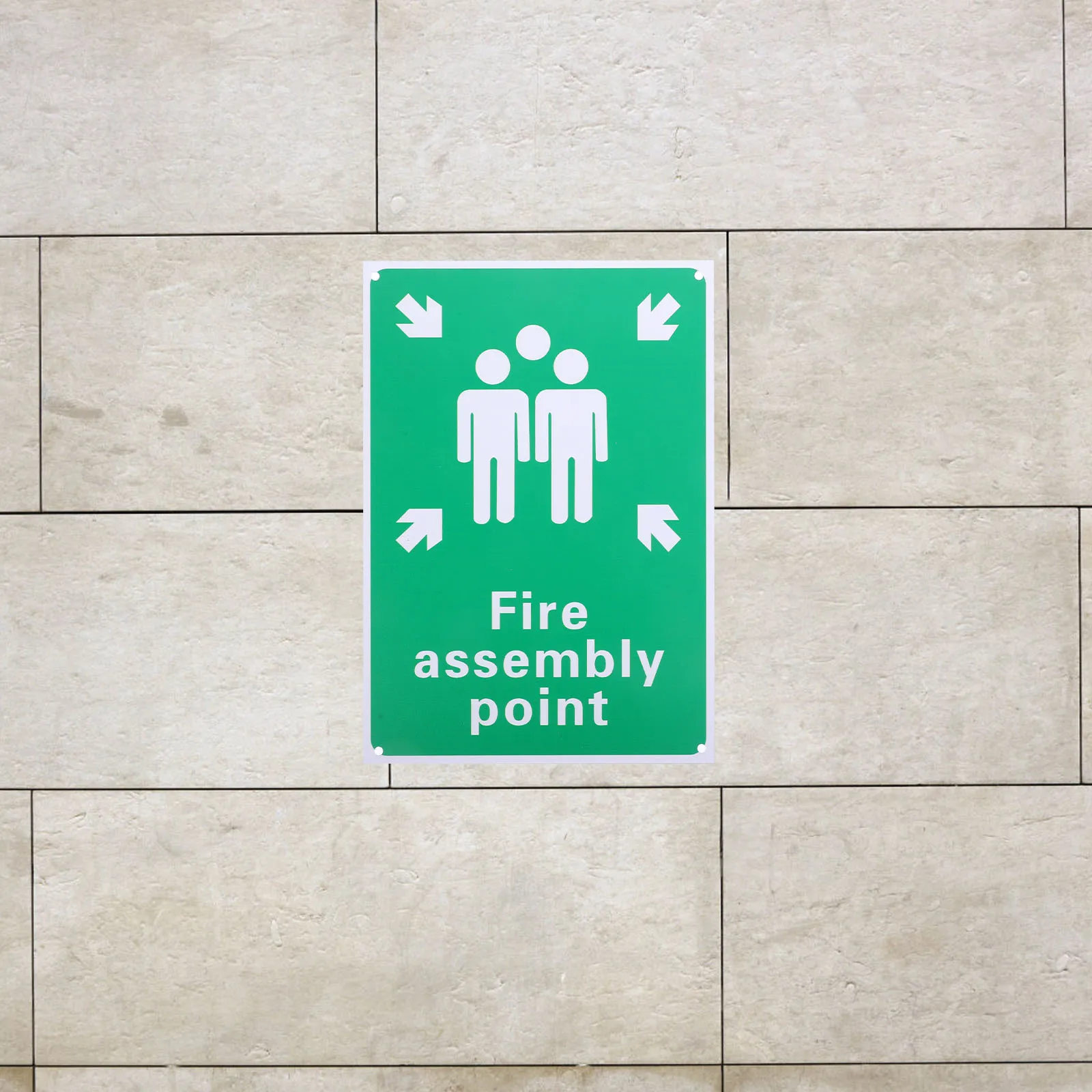 

Aluminum Fire Emergency Assembly Point Sign Easy to Install High Visibility for Outdoor Garden Office Fire Assembly Point Sign