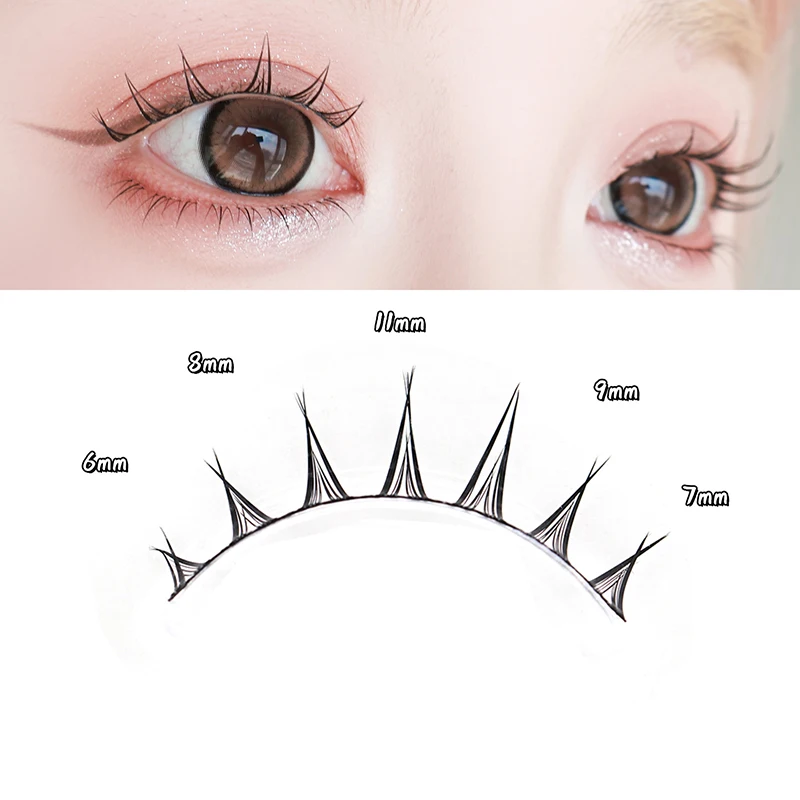 5 pares de pestañas postizas imitación visón, gruesas y dramáticas, estilo manga anime, húmedas y puntiagudas, para mujer 2