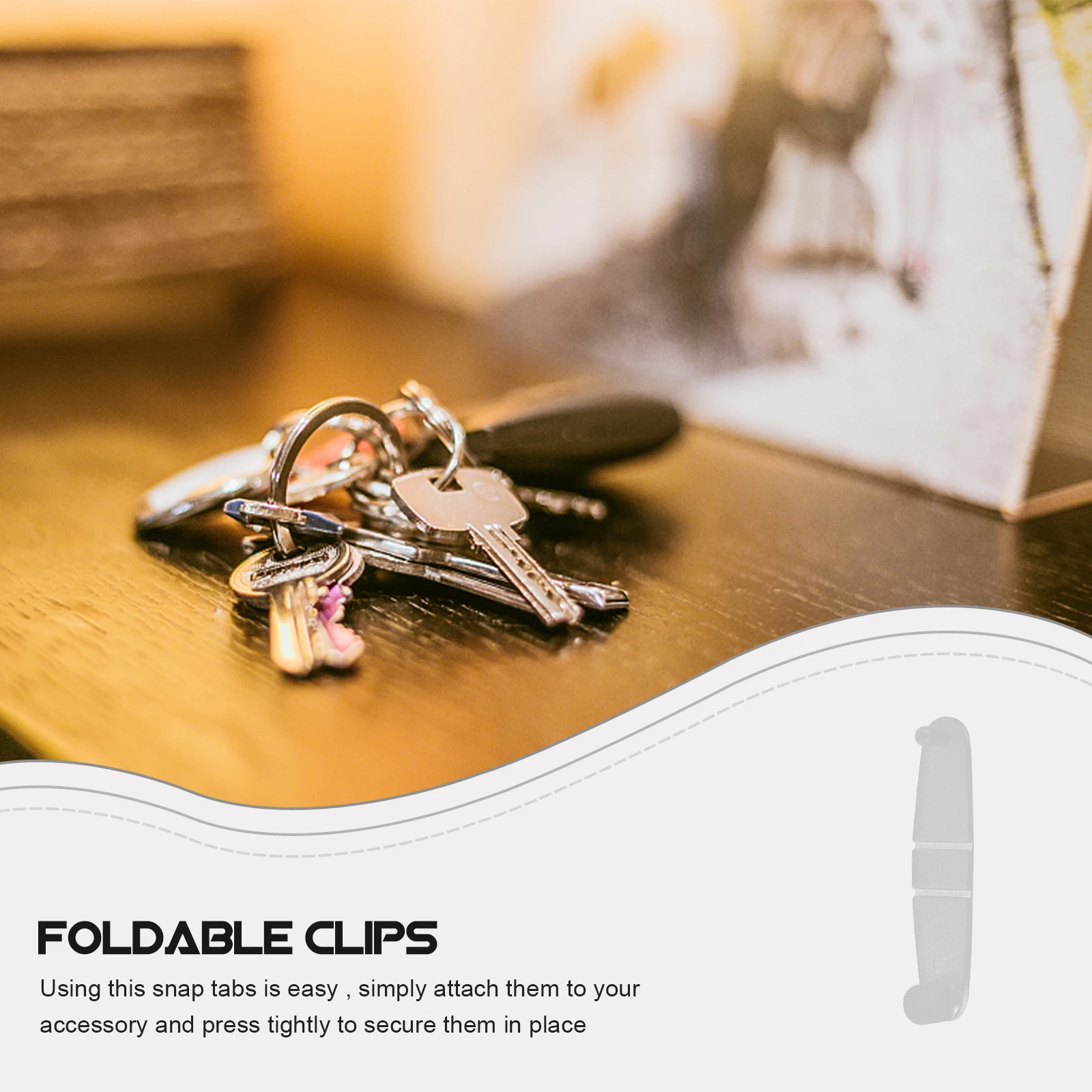 

100pcs Keychain Plastic Foldable Durable Small Hooks Plastic Foldable Clips Connectors Transparent Acrylic Jewelry Accessories