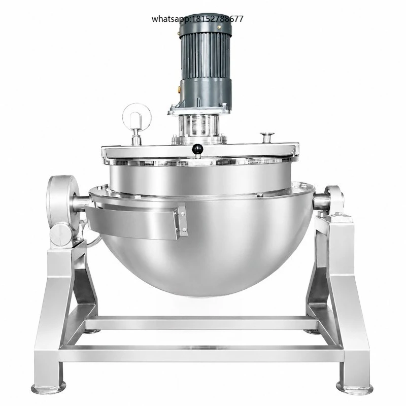 Stainless Steel Gas Heating Tilting Kettle with Mixer Industrial Cooking Pot