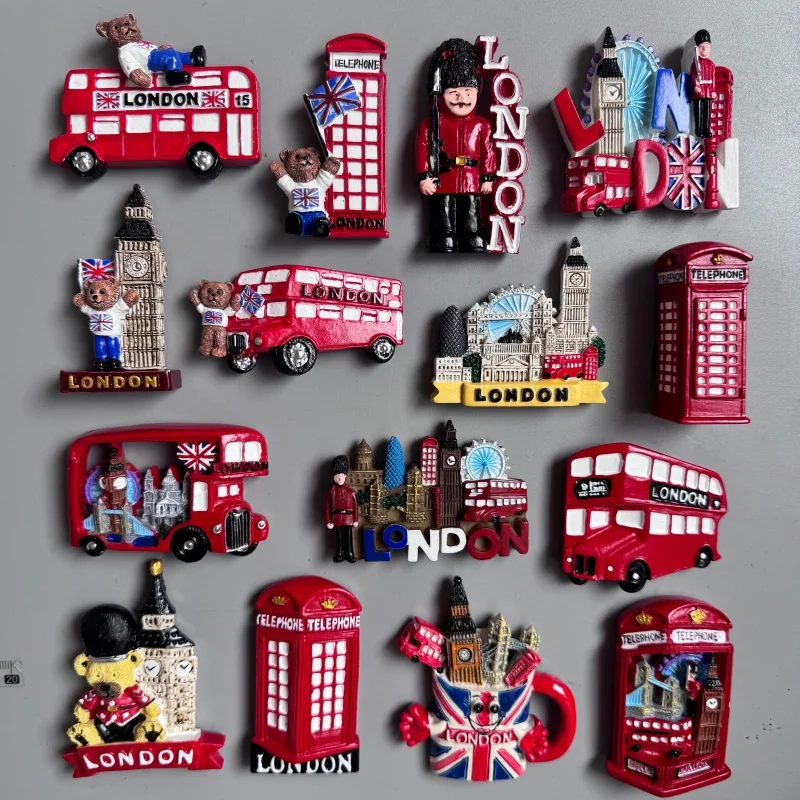 Ímãs de geladeira do reino unido inglaterra londres olho grande ben torre ponte cabine telefônica ônibus londres soldado bagagem urso lembrança da grã-bretanha