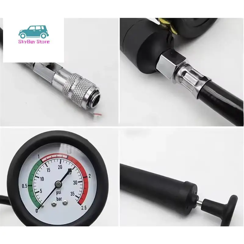

Water Tank Leak Detector Cooling System Tester Radiator Pressure Pump Shockproof Dial Car Pressure Gauge Tester