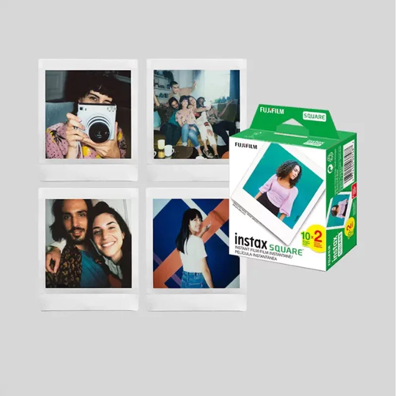 Películas Clásicas Fujifilm Instax Square con Borde Blanco, Papel Fotográfico, 10, 20, 50, 100 Hojas para Cámara Instantánea Instax SQ10, SQ6, SQ20, Share SP