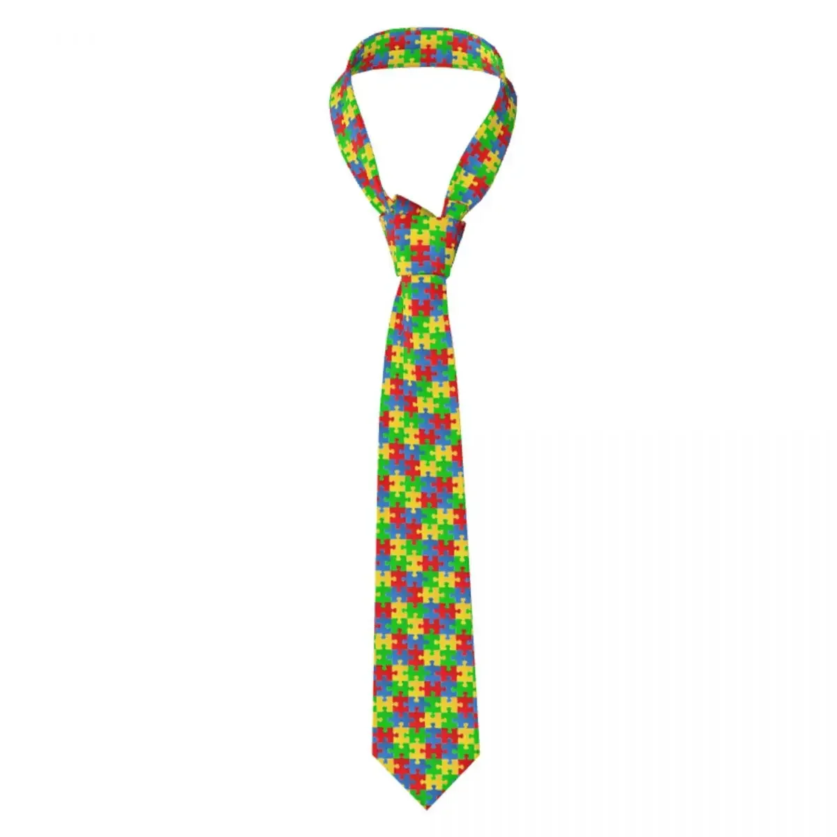 

Mens Tie Classic Skinny Colorful Puzzle Background Neckties Narrow Collar Slim Casual Gift