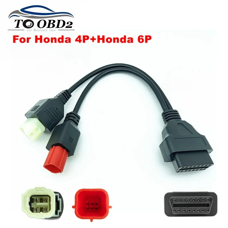 For Honda 4P+For Honda 6P Motorcycle Diagnostic Cable OBD2 Connector Cable Motorbike Cable Adapter OBD 2 Motor Extension cable