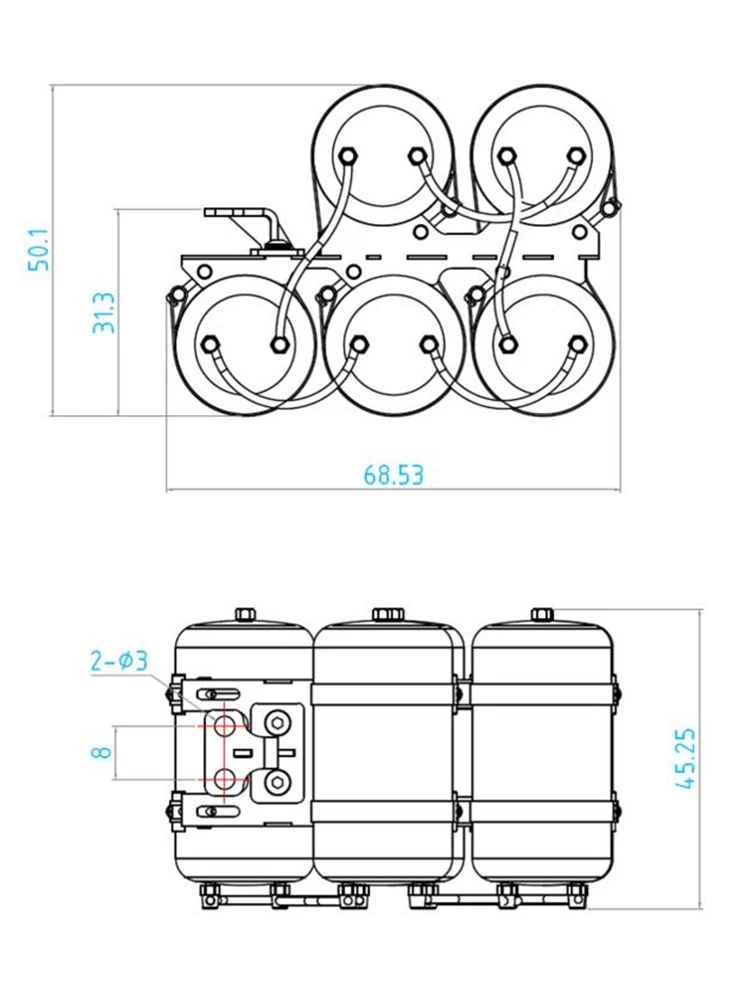 LESU Model For 1/14 RC Truck Tamiya Tractor Simulation Gas Tank Mud Head Decoration Diy Remote Control Accessories Car G-6120