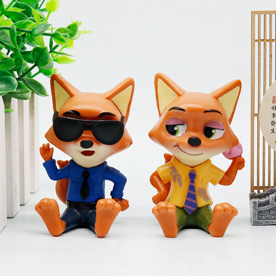 En Stock 6 unids/set de alta calidad Zoo Judy Nick sentado Mayor estatuilla Anime juguete modelo colección juguete niños regalos de cumpleaños juguete para fanáticos