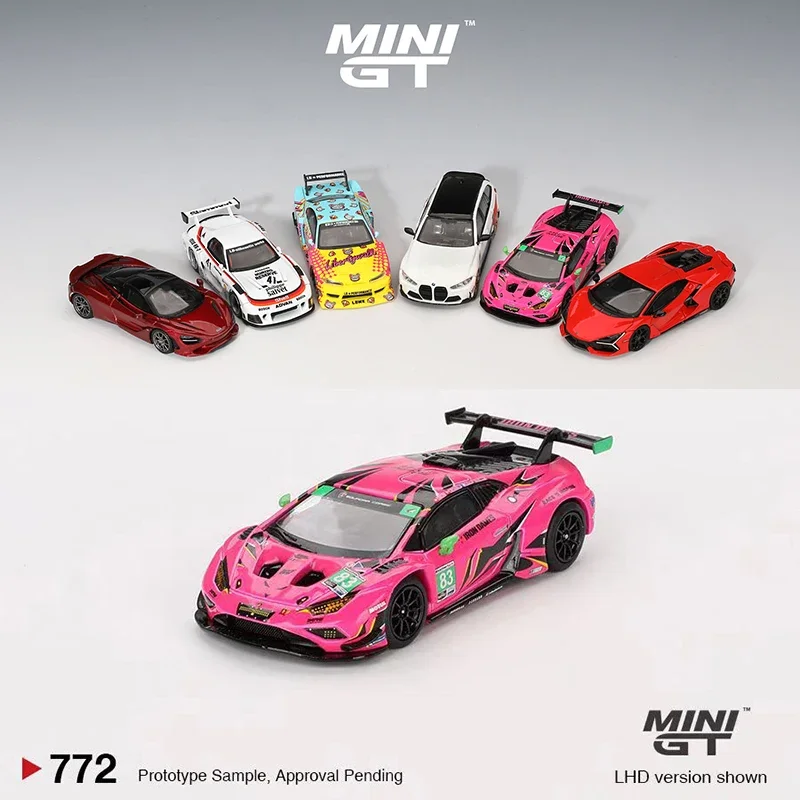 MINIGT 1:64 Model Car Lambor Huracan GT3 EVO2 #83 Iron Dames IMSA 2023 Daytona 24 Hrs Alloy Die-Cast Sport Vehicle #772