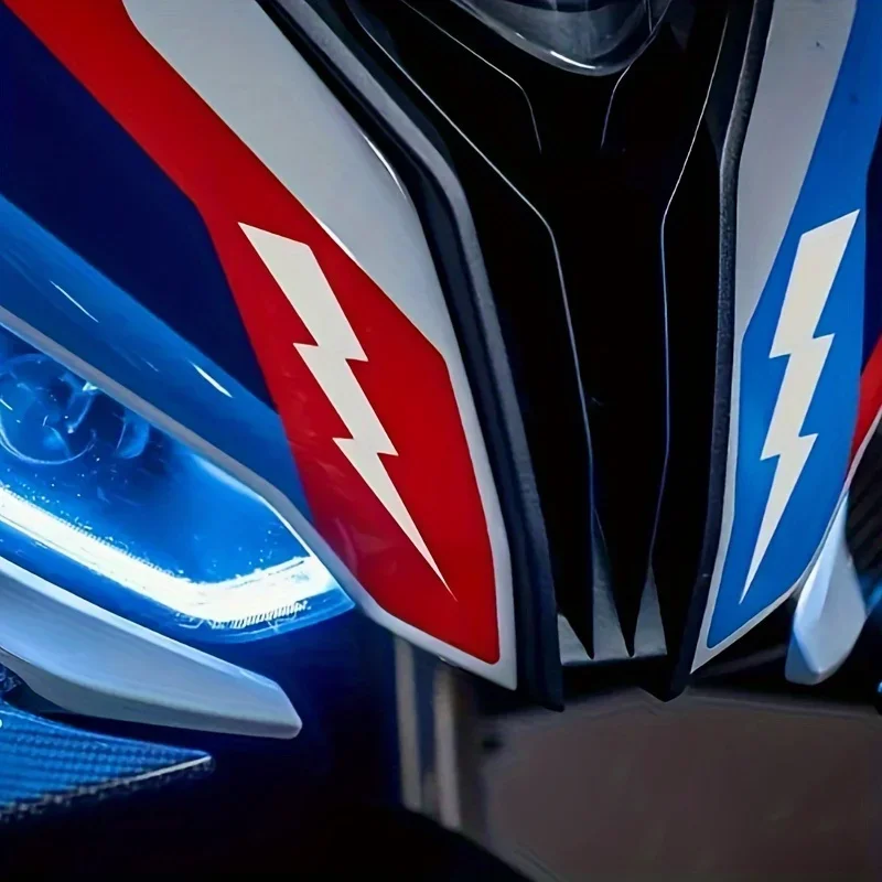 Dual Lightning Bolt Holographic Vinyl Sticker, Glossy Self-adhesive Waterproof Decal for Car Windshield Motorcycle Helmet Decor