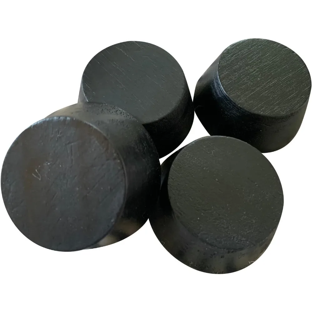 

Walnut Wood Furniture Risers - 1 Inch Height, 4 Risers, Black - Extra Height for Cleaning & Convenience - Bed Risers, Desk Riser