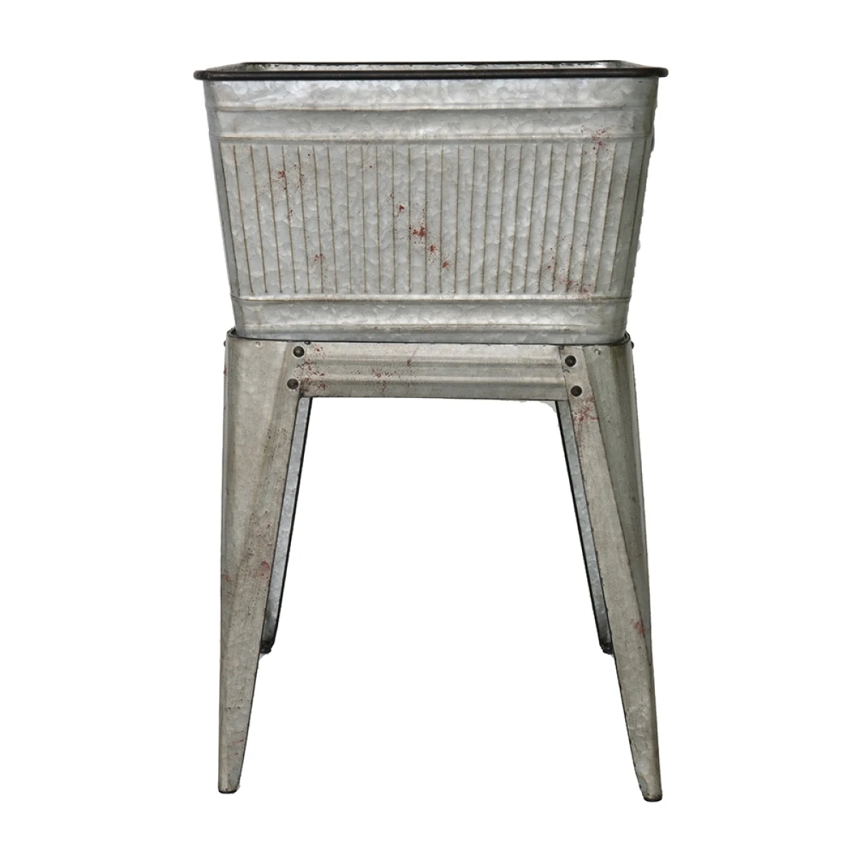 20.5x20.5x21" Large Perryman Galvanized Tub On Stand, for Plant Pot/Planter/ Metal Ice Buckets On-Site