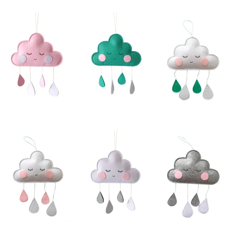 

Smiling Clouds Wind Baby Kids Room Nursery Home Cloud Raindrop Wall Hanging Decor Stickers Decal Gifts Kids Room Decoration