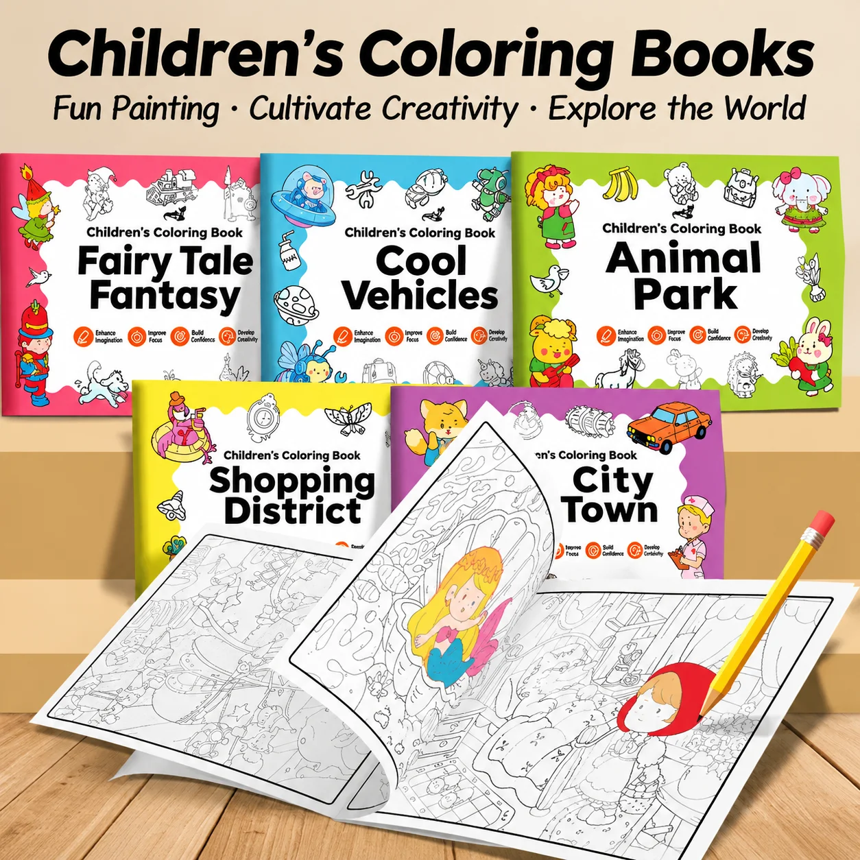 Kids Cartoon Tracing Drawing Book Simple Line Art Copybook Doodle Coloring Book for Preschool Kindergarten Painting Ages 3-6