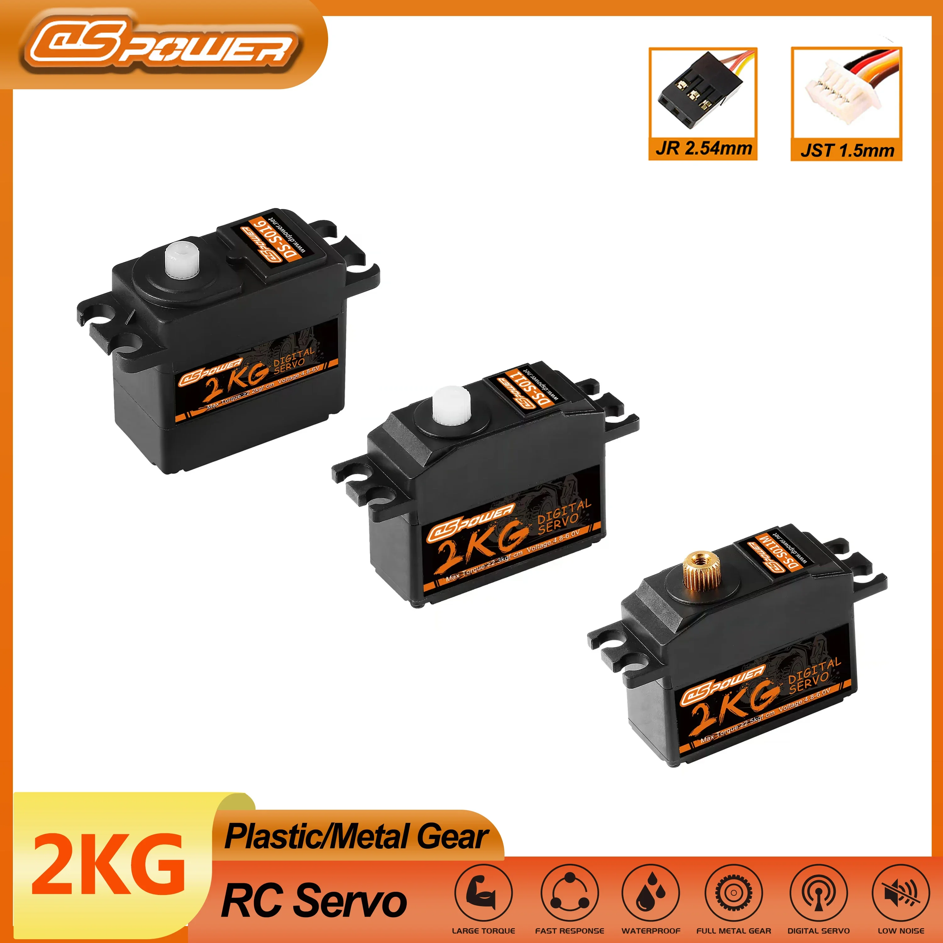 

DSpower 2kg Waterproof Plastic/Metal Gear RC Mirco Servo for 1/18 1/16 Hyper Go E-Revo Wltoys 144001 C24 D12 MN99S MN86