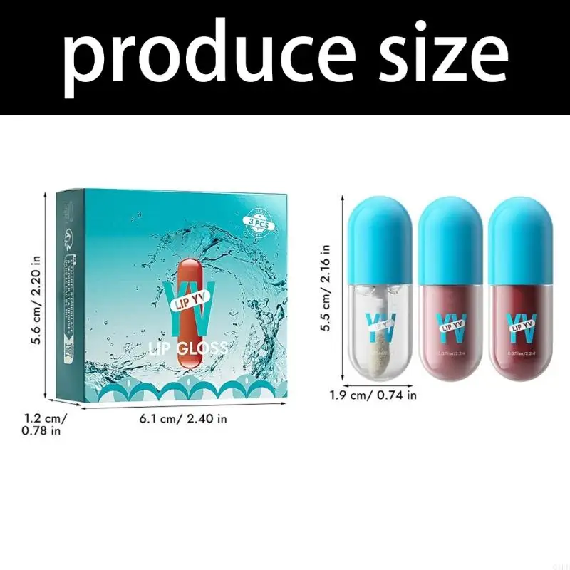 Q1FB getinte lipgloss lipvlek, spiegel hydraterende vloeibare lippenstift, hydraterende getinte lippenbalsem, glanzende lipmake