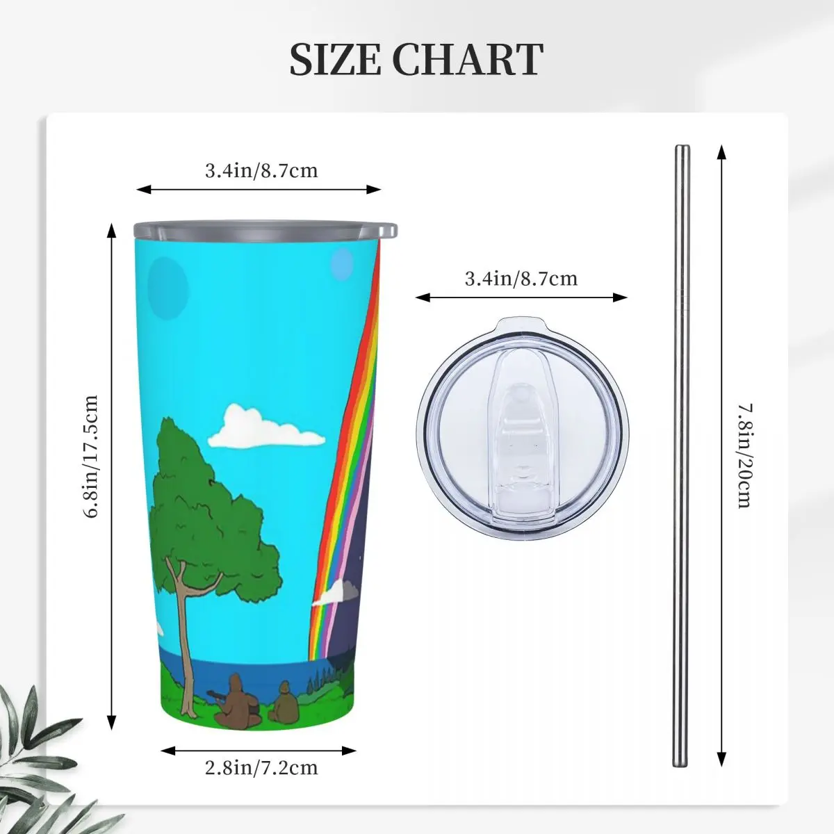Big Lez Wake Up Stainless Steel Tumbler Vacuum Insulated Mugs Thermal Cold Cups Straw With Lid 20oz