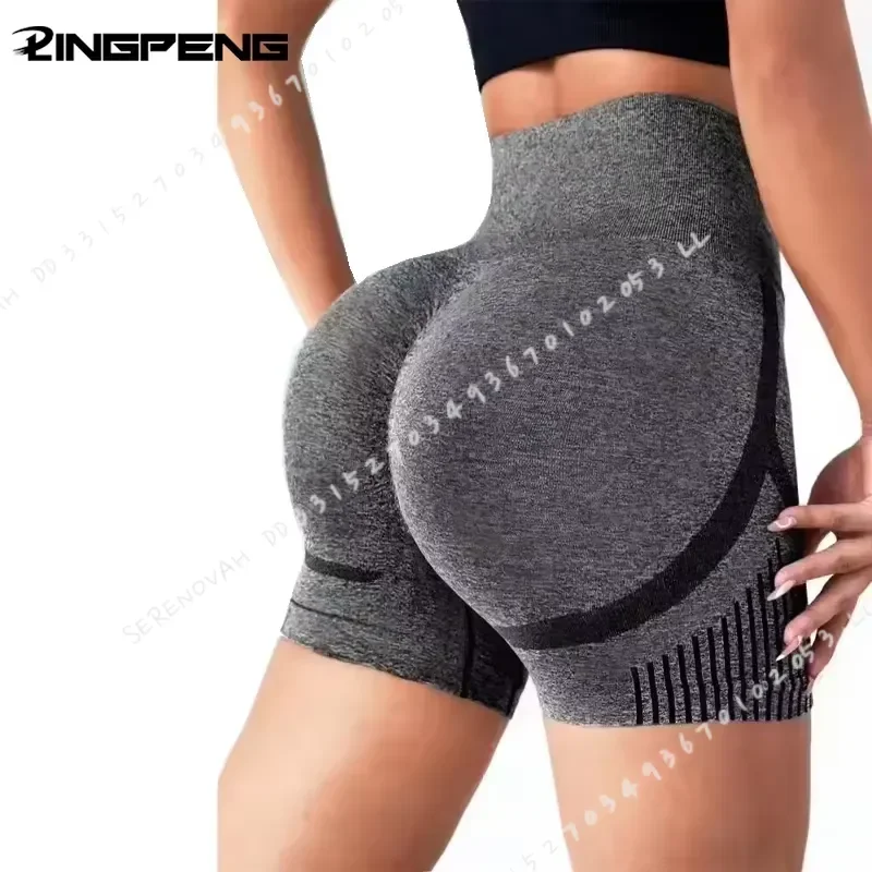 High Waist Yoga Shorts Women Honey Butt Lift Sports Leggings Stretch Tight Fitting Quick Dry Anti Glare Fitness Running