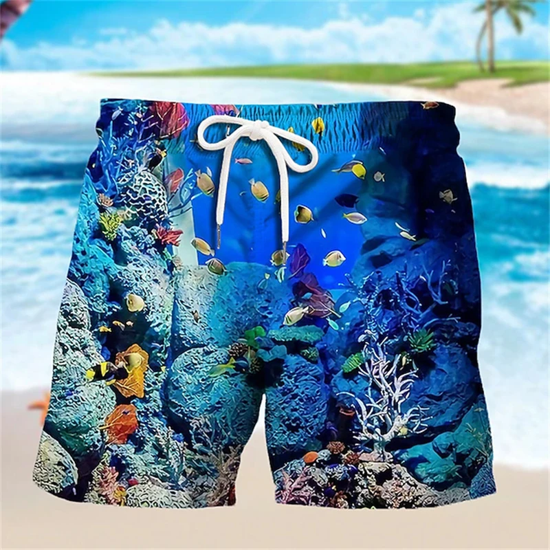 Animal Fish 3d Y2k Shorts Men Sea Creature Graphic Beach Shorts Kid Loose Casual Swimsuit Sports Pants Fashion Hawii Swim Trunks