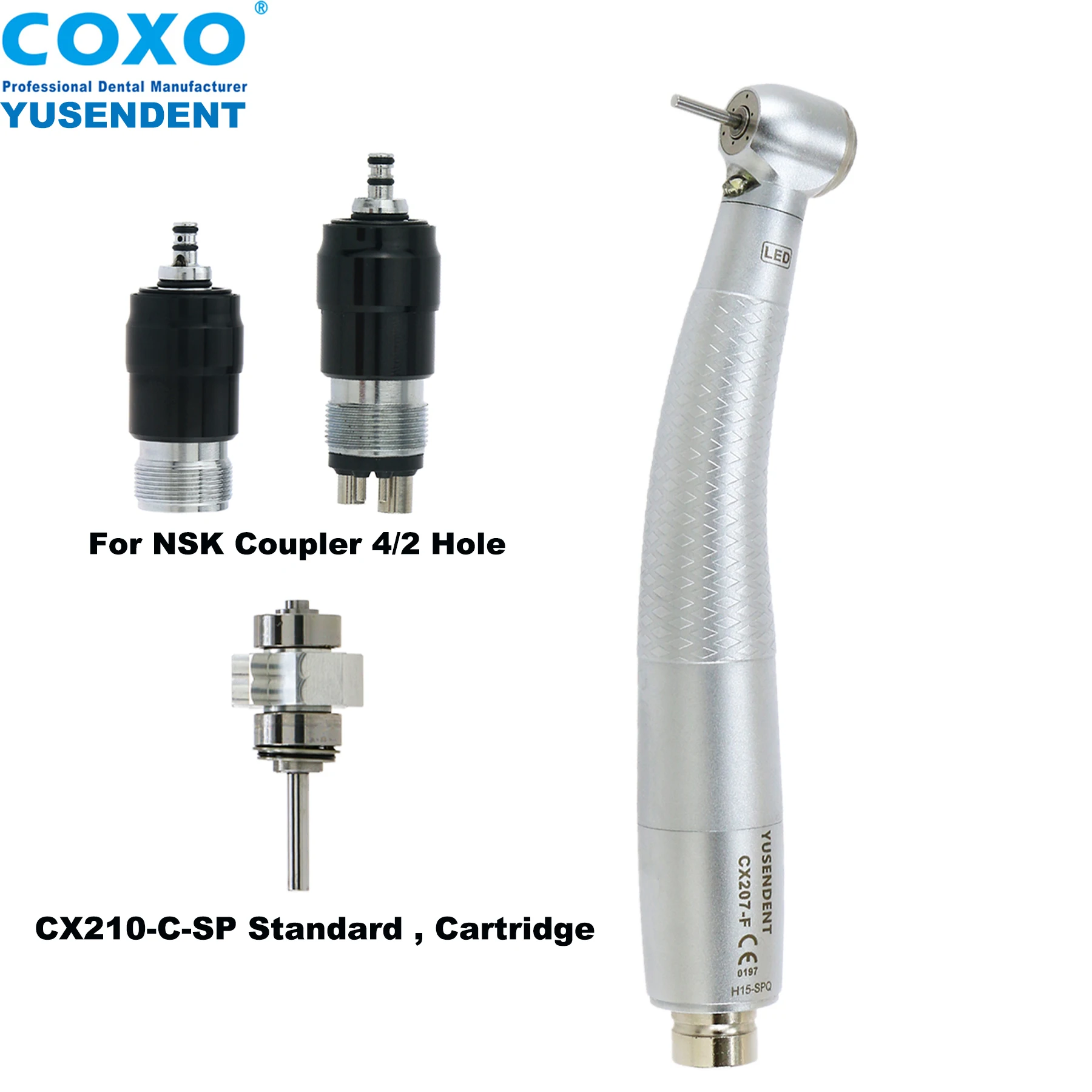 

COXO Dental Self Power LED High Speed Turbine Handpiece NSK Coupling 2/4 Holes CX207-F-SPQ