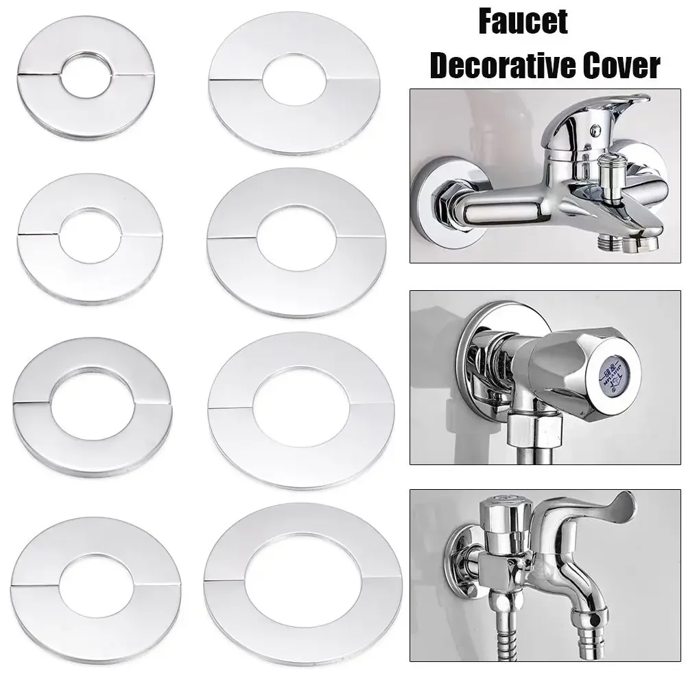 Shower faucet decorative cover stainless steel, self-adhesive wall cover water pipe, accessories for bathroom and kitchen