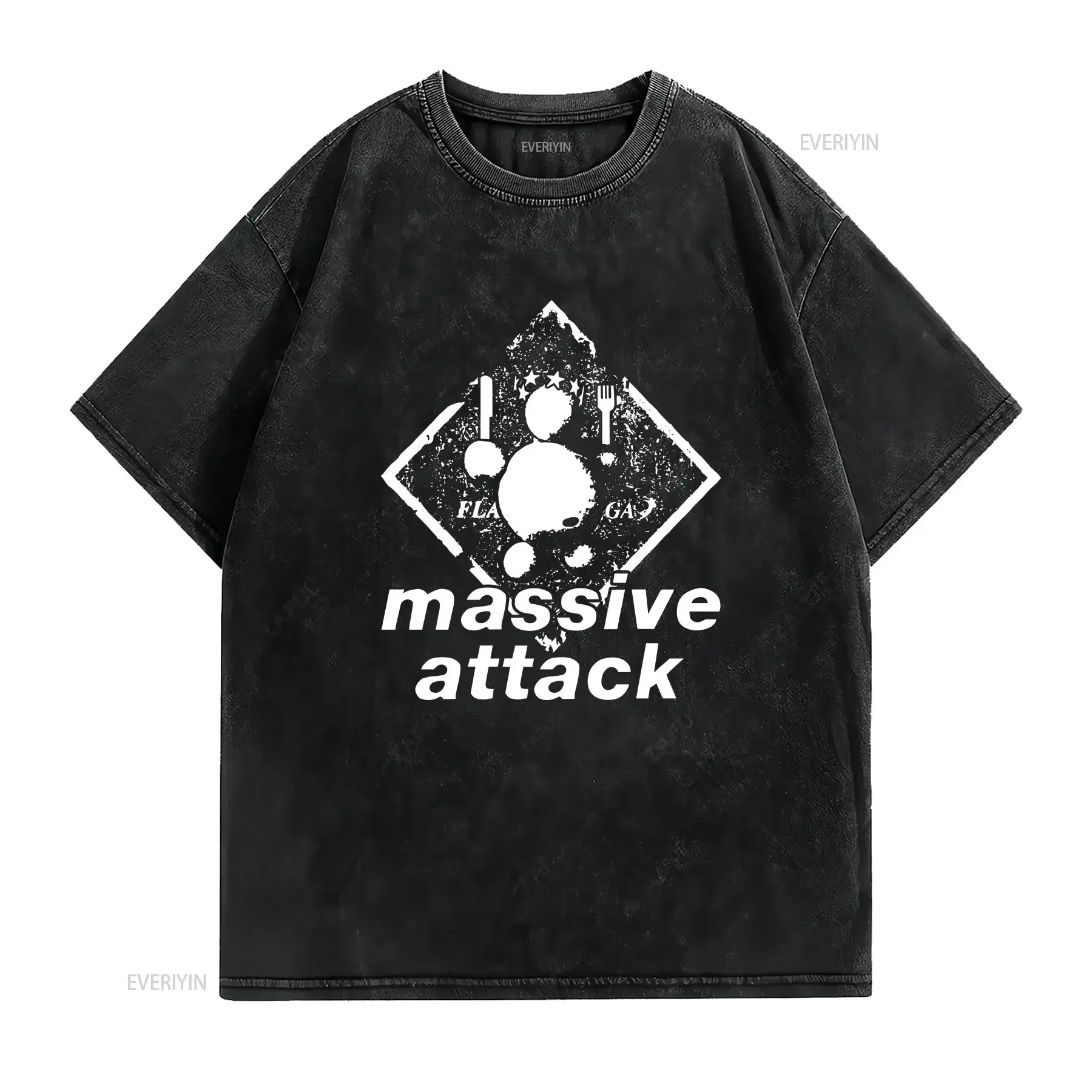 Massive Attack T Shirt 100 Cotton Men's and Women's Sizes MSC 874566 vintage Washed Versatile Soft Slightly Comfortable Stylish