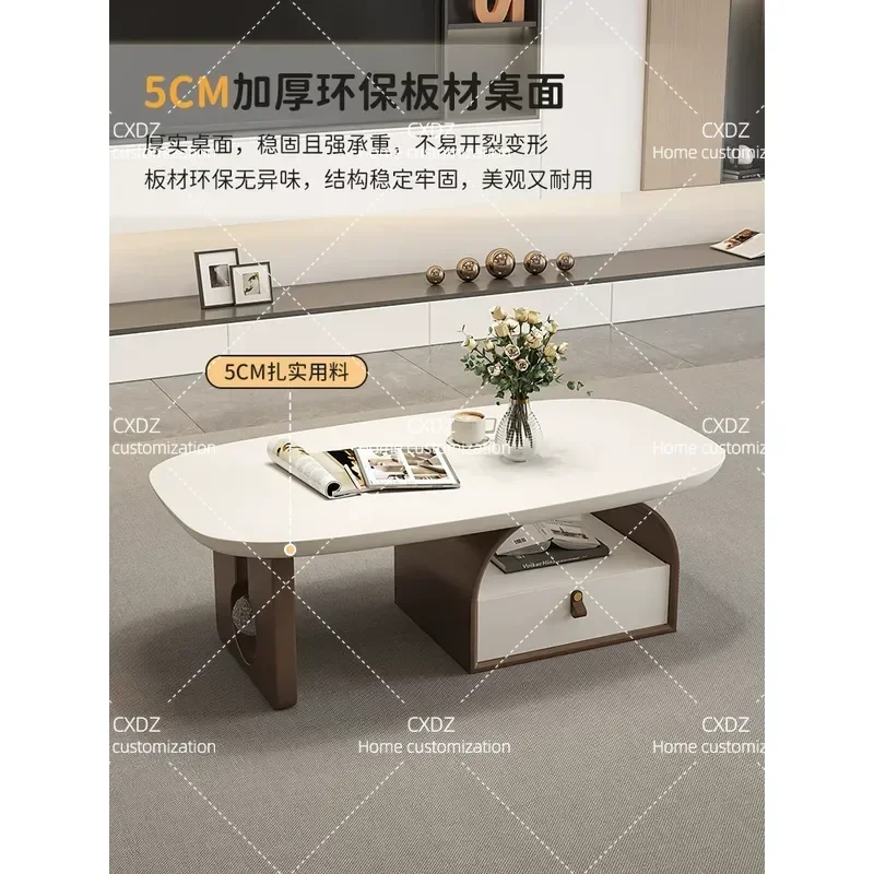 Yiyou Modern Cream Style Home Living Room Small Apartment Creative Design Advanced Art Sense Storage Coffee Table with Light
