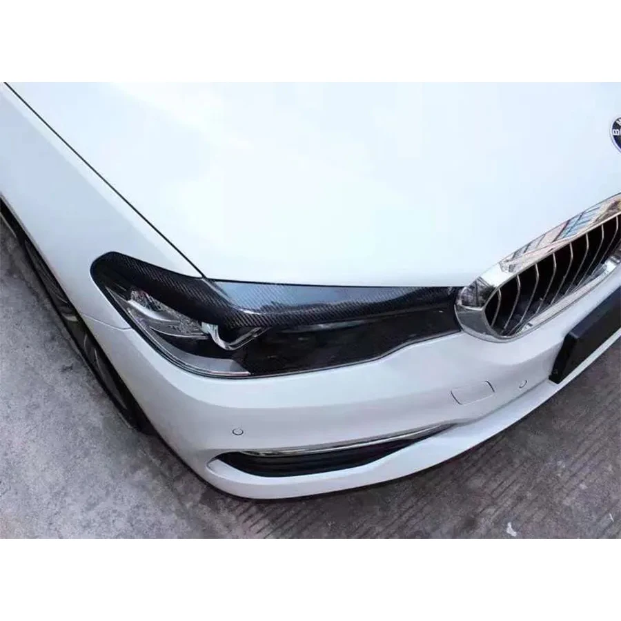 

For BMW 5 Series G30 G38 2017-2020 Carbon fiber eyebrow headlight upper cover front headlight cover decoration Car Accessories
