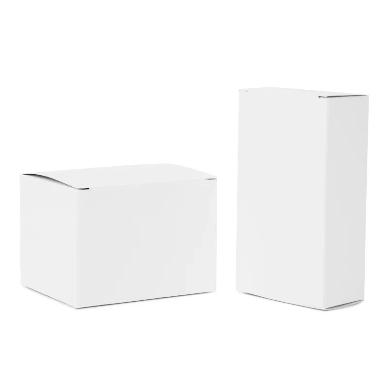 100pcs 30/50/ White Small Box for Packaging Cosmetic Printing Logo Neutral General Packaging Candy Accessories Carton