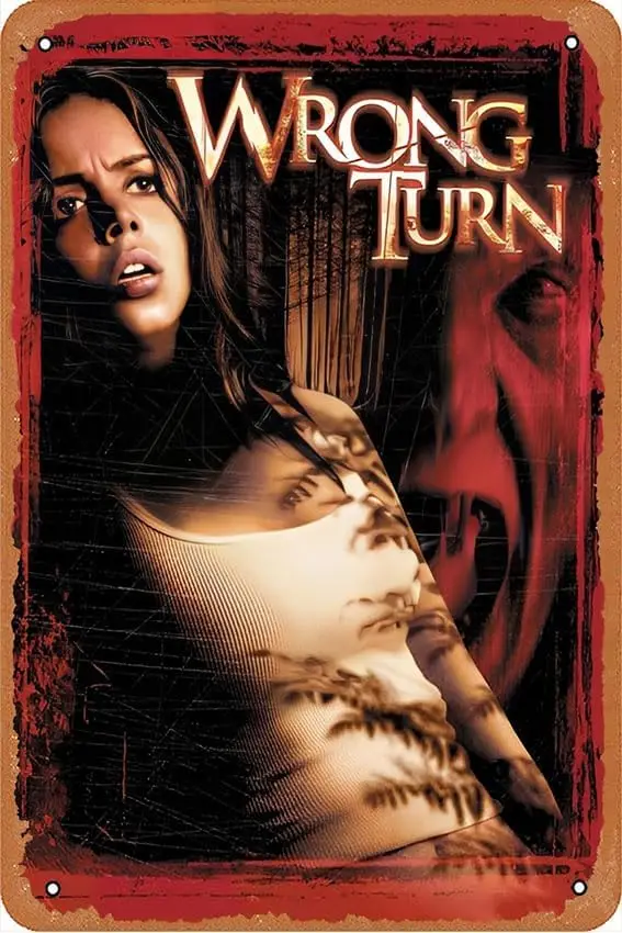 Vintage Metal Tin Sign Retro Metal Sign Wrong Turn Horror Movie Eliza Dushku Poster Home Bar Pub Garage Decor Gifts Home Wa sign