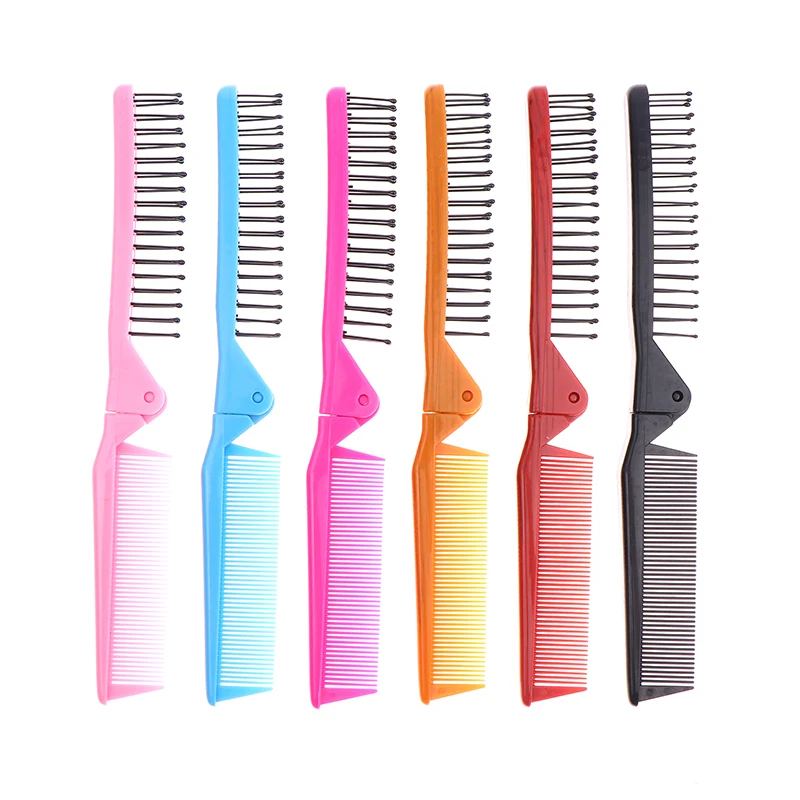 Portable Travel Small Foldable For Purses Mini Pocket Brush For Women ＆ Girls Anti-Static Double-Sided Compact Hair Comb 6Colors