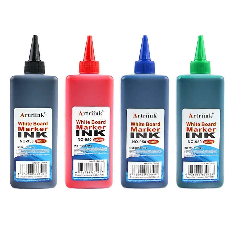 Imagem -05 - Caneta Marcadora Erasable à Base de Água Solução de Enchimento Ecológica Suplemento de Tinta Preto Vermelho Verde Azul 500ml