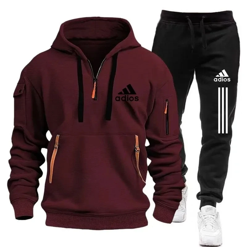 New men\'s hoodie+pants, autumn and winter sports suit, casual sports hoodie set, men\'s casual sports jogging set