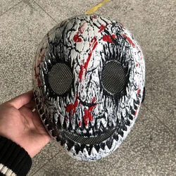 Horror white Smile Mask With Blood Splatter Cosplay Creepy Skull Thicken Plastic Masks Halloween Party Costume Prop High Quality