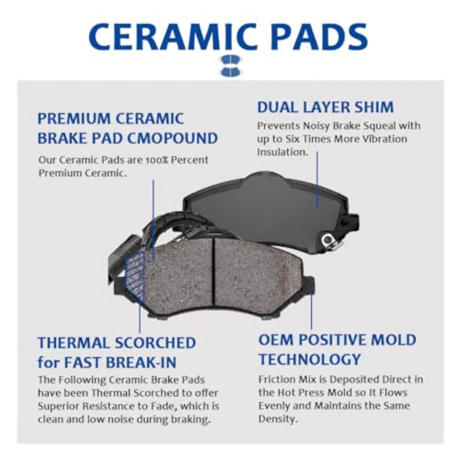 Rotores de freno ranurados perforados delanteros y traseros y pastillas de freno de cerámica Kit de freno de repuesto para Hyundai Sonata Kia Optima 2011 201